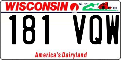 WI license plate 181VQW