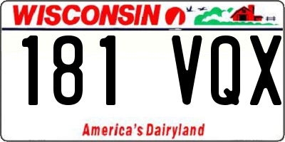 WI license plate 181VQX