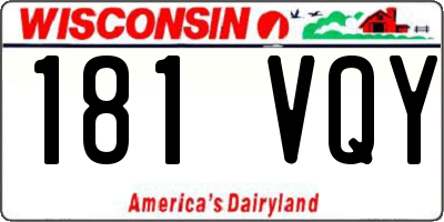 WI license plate 181VQY
