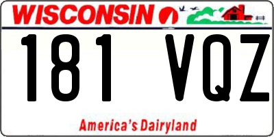 WI license plate 181VQZ