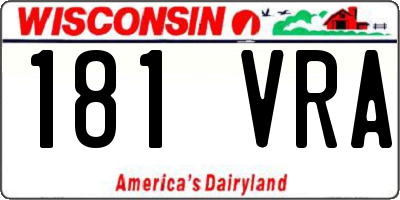 WI license plate 181VRA