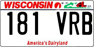 WI license plate 181VRB
