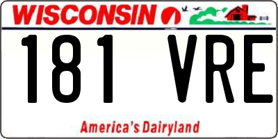 WI license plate 181VRE