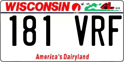 WI license plate 181VRF