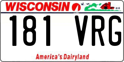 WI license plate 181VRG