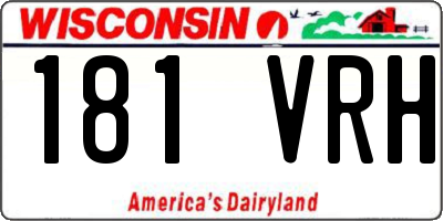 WI license plate 181VRH