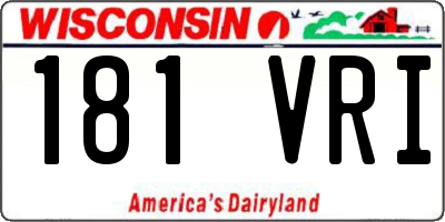 WI license plate 181VRI