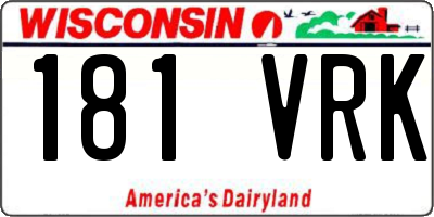 WI license plate 181VRK