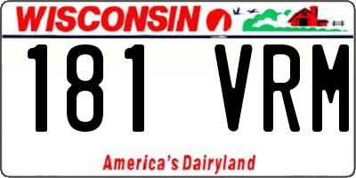 WI license plate 181VRM