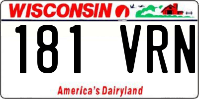WI license plate 181VRN