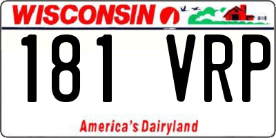 WI license plate 181VRP