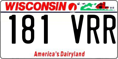 WI license plate 181VRR