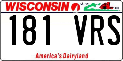WI license plate 181VRS