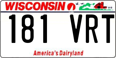 WI license plate 181VRT