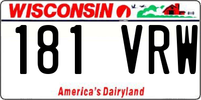 WI license plate 181VRW
