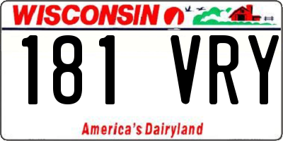 WI license plate 181VRY