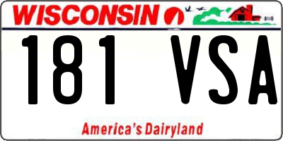 WI license plate 181VSA