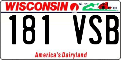 WI license plate 181VSB
