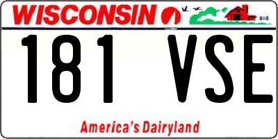 WI license plate 181VSE