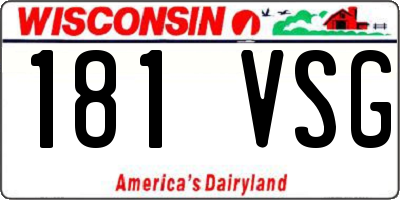 WI license plate 181VSG