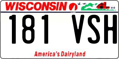 WI license plate 181VSH