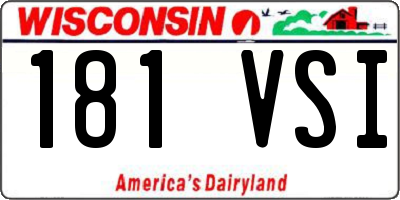 WI license plate 181VSI