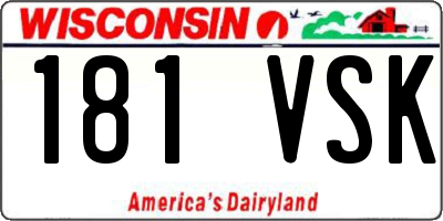 WI license plate 181VSK