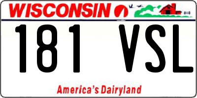 WI license plate 181VSL