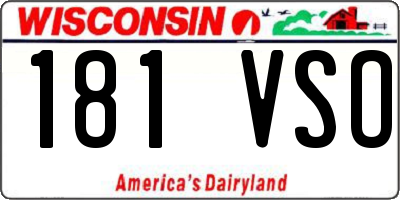 WI license plate 181VSO