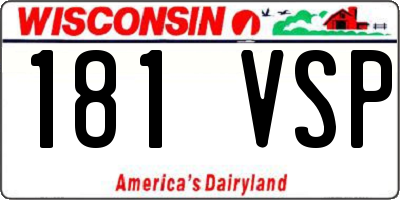 WI license plate 181VSP