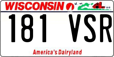 WI license plate 181VSR