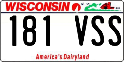 WI license plate 181VSS