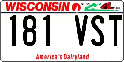 WI license plate 181VST
