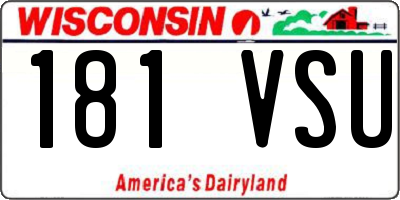 WI license plate 181VSU
