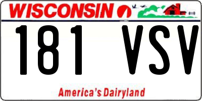 WI license plate 181VSV