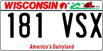 WI license plate 181VSX