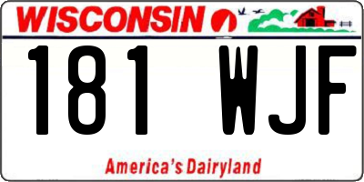 WI license plate 181WJF