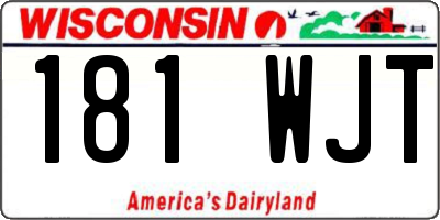 WI license plate 181WJT