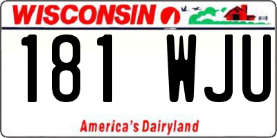 WI license plate 181WJU