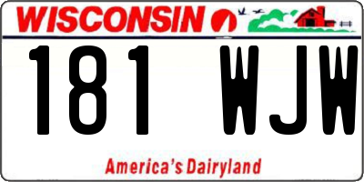 WI license plate 181WJW