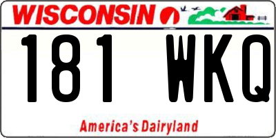 WI license plate 181WKQ