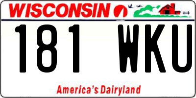WI license plate 181WKU