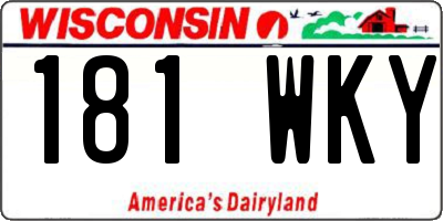 WI license plate 181WKY