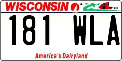 WI license plate 181WLA