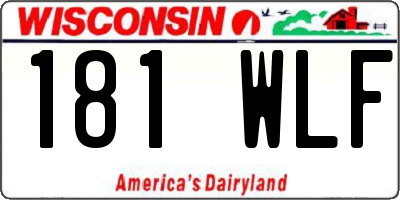 WI license plate 181WLF