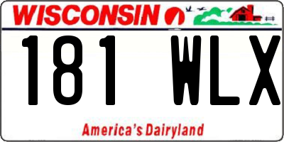 WI license plate 181WLX
