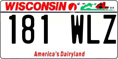 WI license plate 181WLZ