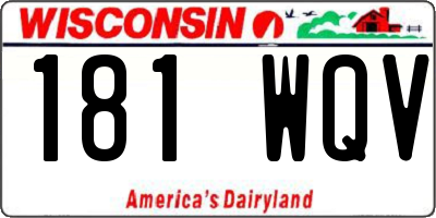 WI license plate 181WQV