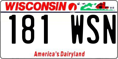WI license plate 181WSN