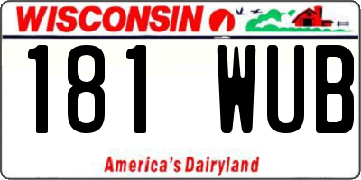 WI license plate 181WUB